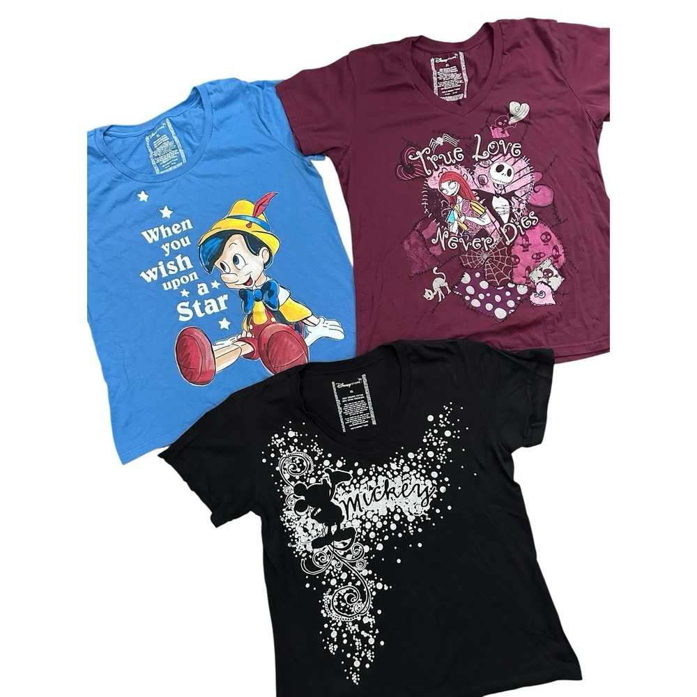 Disney Mickey Mouse Pinocchio Jack Skellington Tee Top Shirt XL Lot Of 3